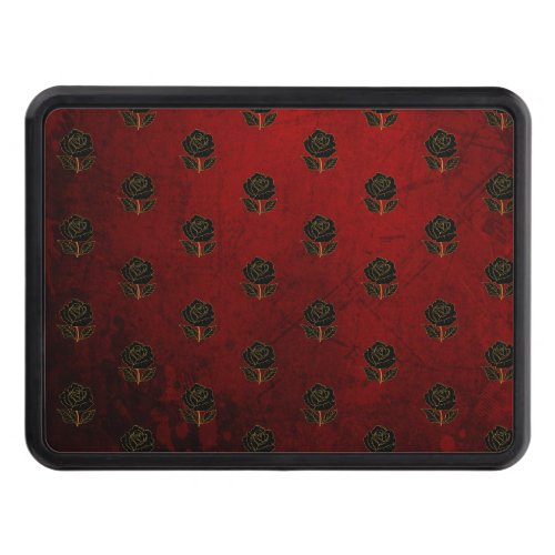 Gothic Black Roses Blood Red Trailer Hitch Cover