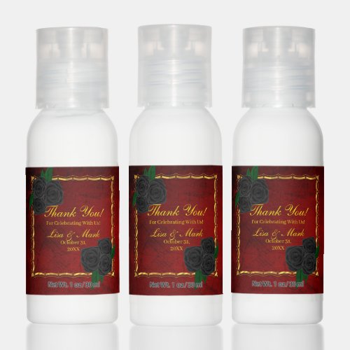 Gothic Black Roses Blood Red Wedding Hand Lotion