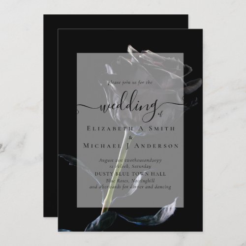 Gothic Black Roses Goth Wedding Invite