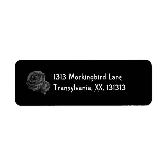 Gothic Black Roses Label (Front)
