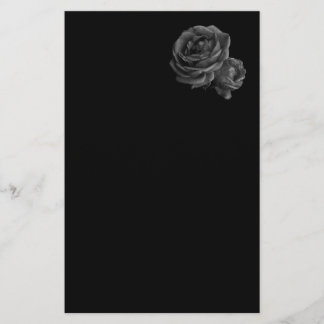 Gothic Black Roses Stationery