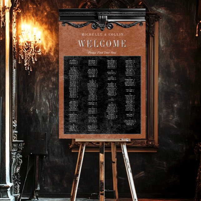 Gothic Black & Rust Wedding Seating Chart Foam Board (Creator Uploaded)