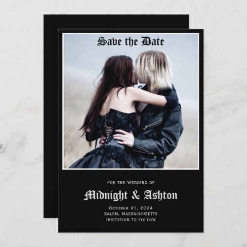 Gothic Black Save the Date