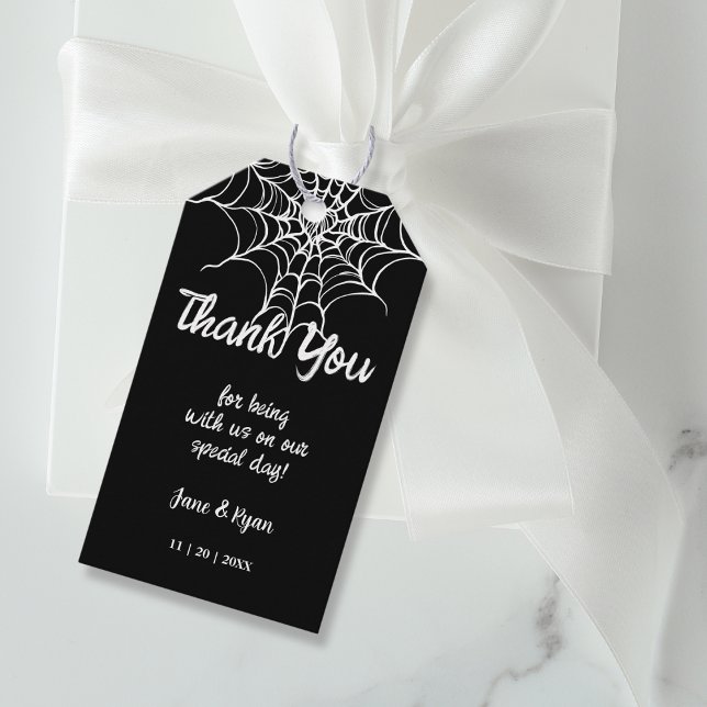 Gothic Black Spooky HalloWedding Favor Gift Tag (Creator Uploaded)
