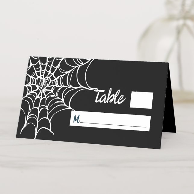 Gothic Black Spooky Halloween Wedding Place Card (Creator Uploaded)