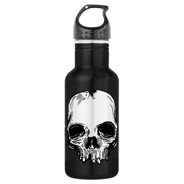 Gothic Black Stainless Steel Water Bottle (Front)