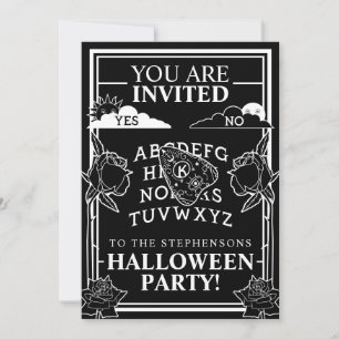 Gothic Black Talking Board Spooky Halloween Party Invitation