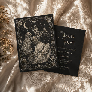 Gothic Black Till Death Do Us Part Wedding Invitation