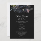 Gothic Black Till Death Formal Wedding Details And Invitation (Front)