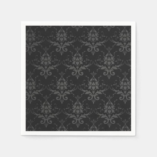 Gothic Black Wedding Halloween Paper Table Napkin (Front)