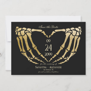 Gothic Black Wedding Skeleton Hands Till Death Save The Date