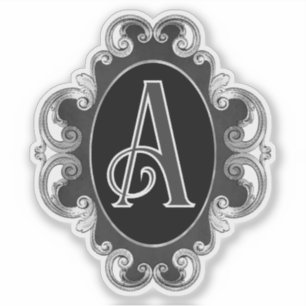 Gothic Black & White Badge Sticker