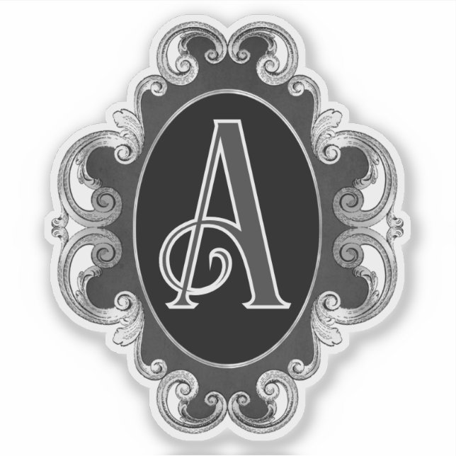Gothic Black & White Badge Sticker (Front)