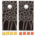 Gothic Black &amp; White Cornhole Boards-Halloween Fun Cornhole Set