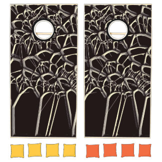 Gothic Black & White Cornhole Boards-Halloween Fun Set