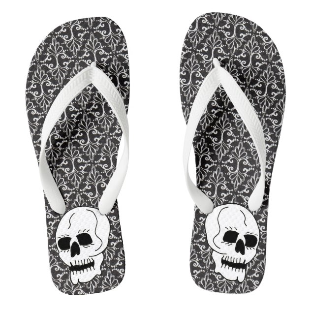 skull flip flops