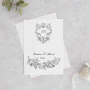 Gothic Black & White Elegant Foldable Name Card