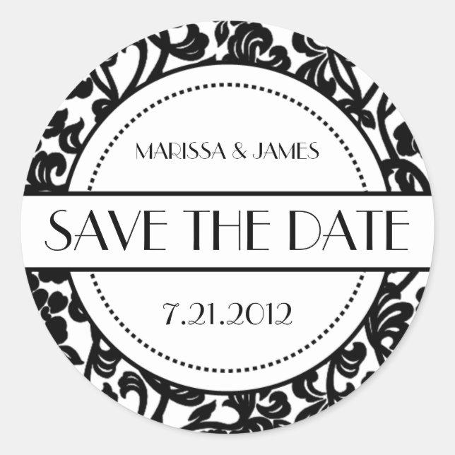 Gothic Black & White Flourish Envelope Seals (Front)