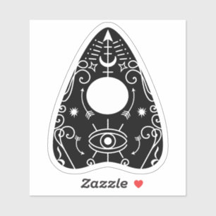 Gothic Black White Planchette Spooky Eye Halloween Sticker