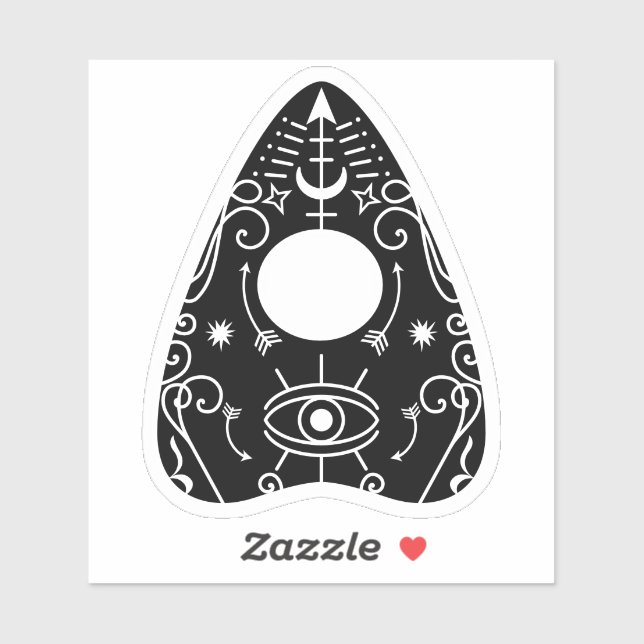 Gothic Black White Planchette Spooky Eye Halloween Sticker (Sheet)