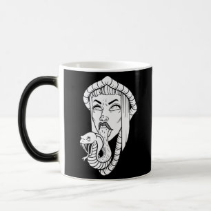 Gothic Black White Snake Woman Illustration Color Morph Mug