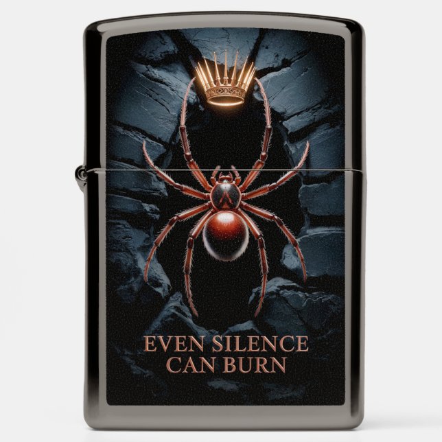 Gothic Black Widow Spider Zippo Lighter (Front)