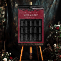 Gothic Black & Wine Wedding Seating Chart