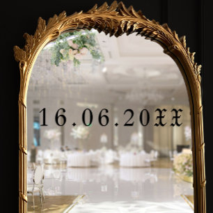 Gothic Blackletter Numerical Date Wedding Window Cling
