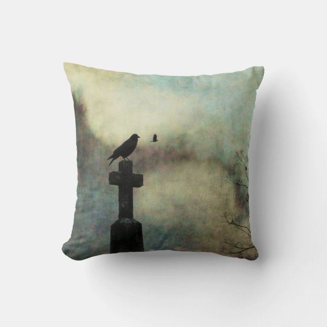 Gothic Bliss Throw Pillow (Front)