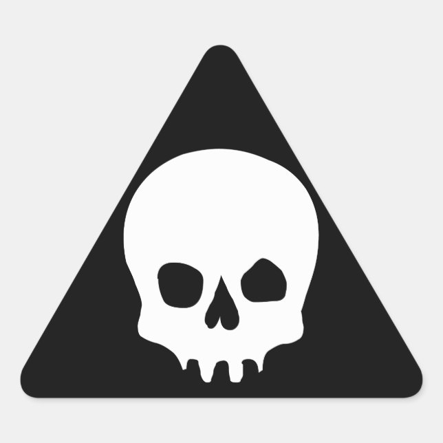 Gothic Block Print Skull Triangle Sticker (Front)