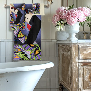 Gothic Blonde Fairy Art Nouveau Fantasy Elegance  Bath Towel Set