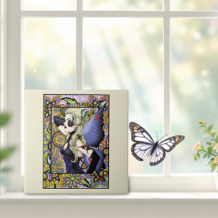 Gothic Blonde Fairy Art Nouveau Fantasy Elegance Ceramic Tile