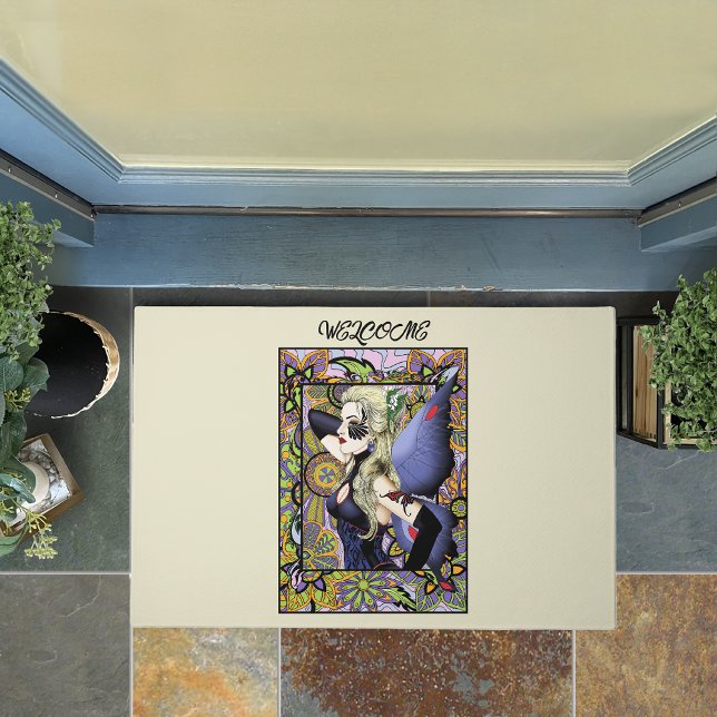 Gothic Blonde Fairy Art Nouveau Fantasy Elegance Doormat (Creator Uploaded)