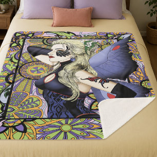 Gothic Blonde Fairy Art Nouveau Fantasy Elegance Sherpa Blanket
