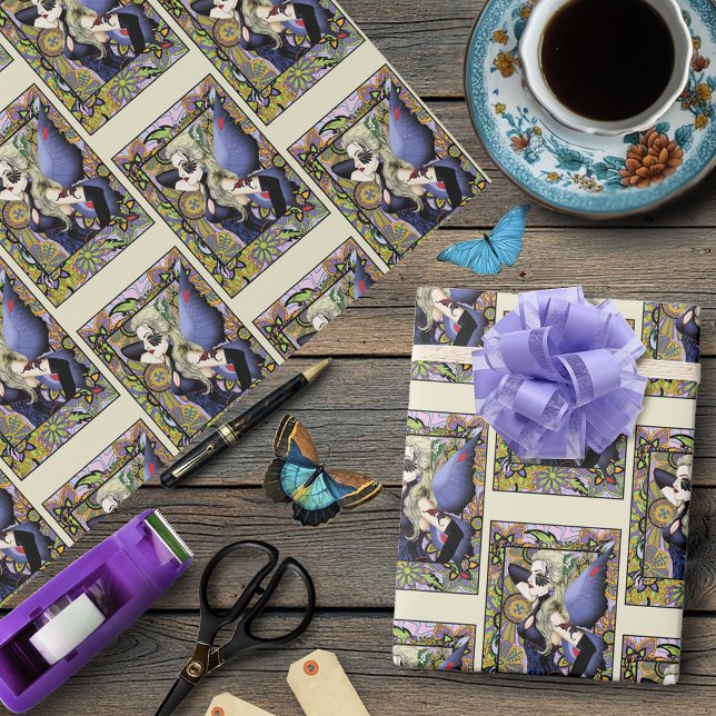 Gothic Blonde Fairy Art Nouveau Fantasy Elegance Wrapping Paper (Creator Uploaded)