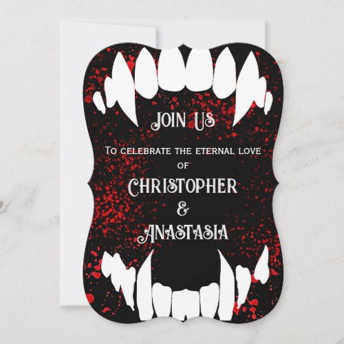 Gothic Blood Spatter Vampire Wedding Invitations 