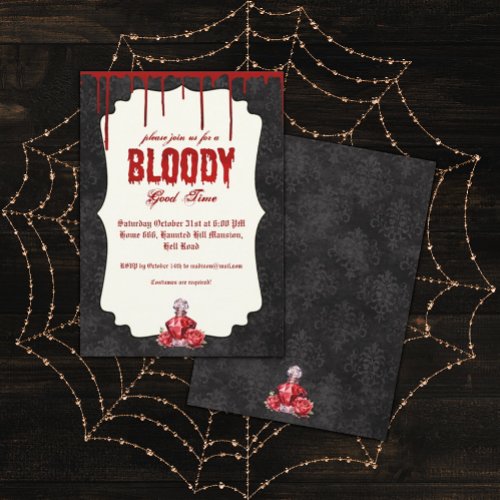 Gothic Bloody Halloween Party  Invitation