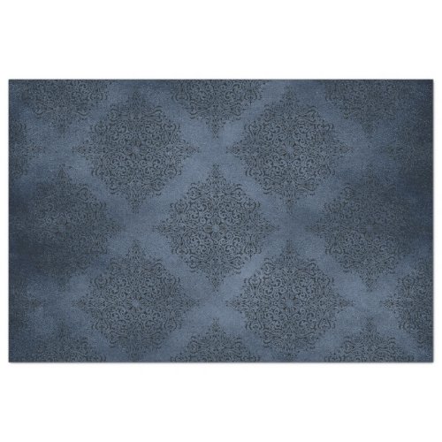 Gothic Blue Damask Series Design 5 Tissue Paper