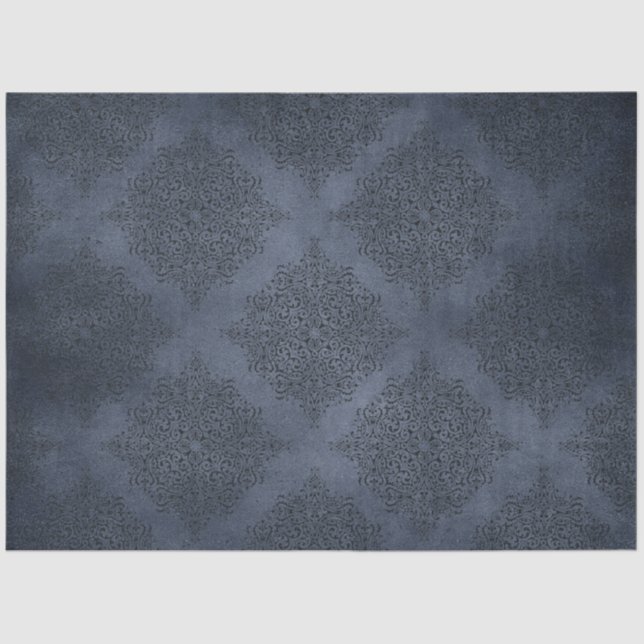 Gothic Blue Damask Series Design 5 Tissue Paper (Front)