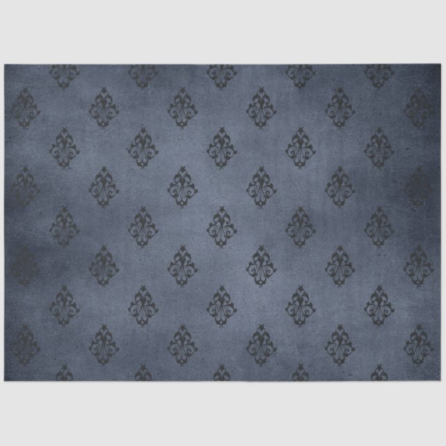 Gothic Blue Damask Series Design 7 Tissue Paper (Front)