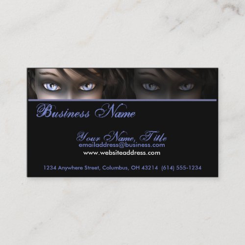 Gothic Blue Eyes D1 - Goth/Fantasy Business Cards