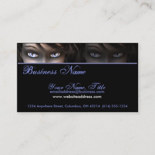 Customizable Gothic Blue Eyes D1 - Goth/Fantasy Business Cards