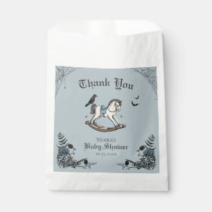 Gothic Blue Floral Baby Shower Rocking Horse Favor Bag