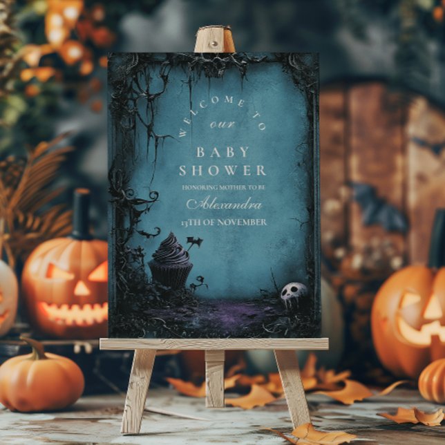 Gothic Blue Halloween Baby Shower Foam Board (Creator Uploaded)