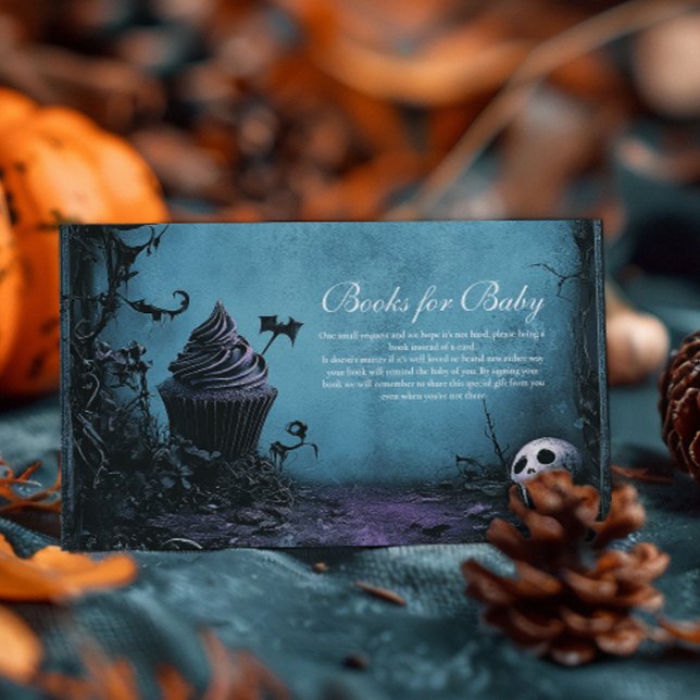 Gothic Blue Halloween Books for Baby Enclosure Card (Creator Uploaded)