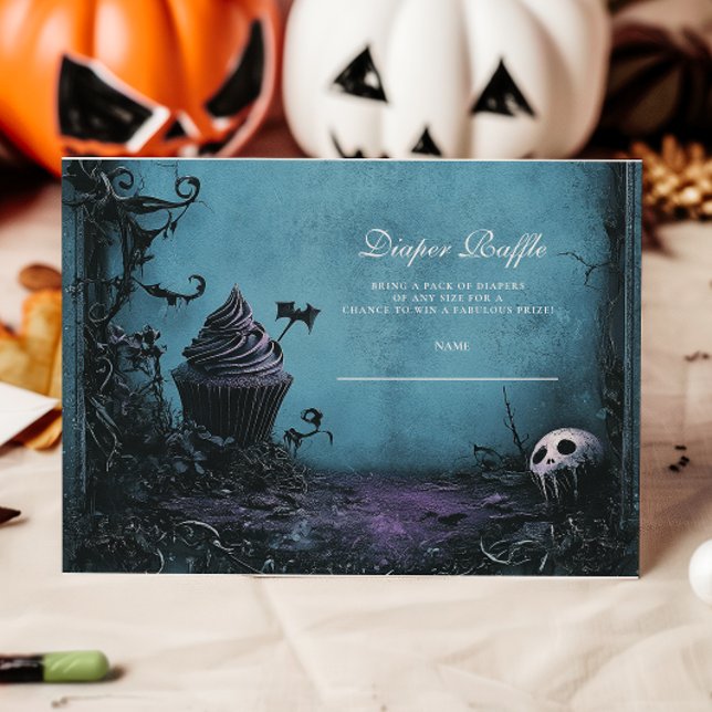 Gothic Blue Halloween  Diapper Raffle Enclosure Card (Creator Uploaded)