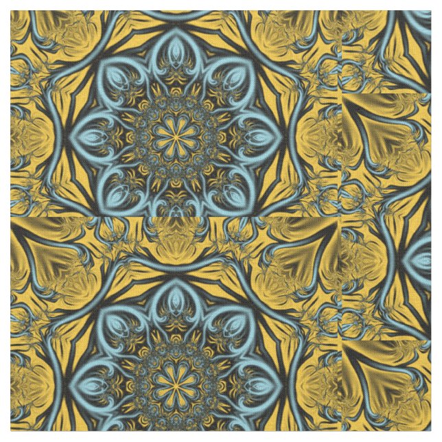 Gothic blue pattern fabric (Close Up)