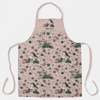 Gothic Blush Pink Bride or Die Floral Skull Clover