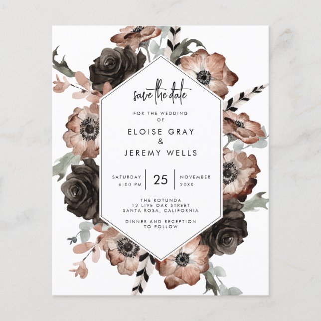 Gothic Boho Save the Date  (Front)