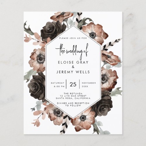 Gothic Boho Wedding Invitation